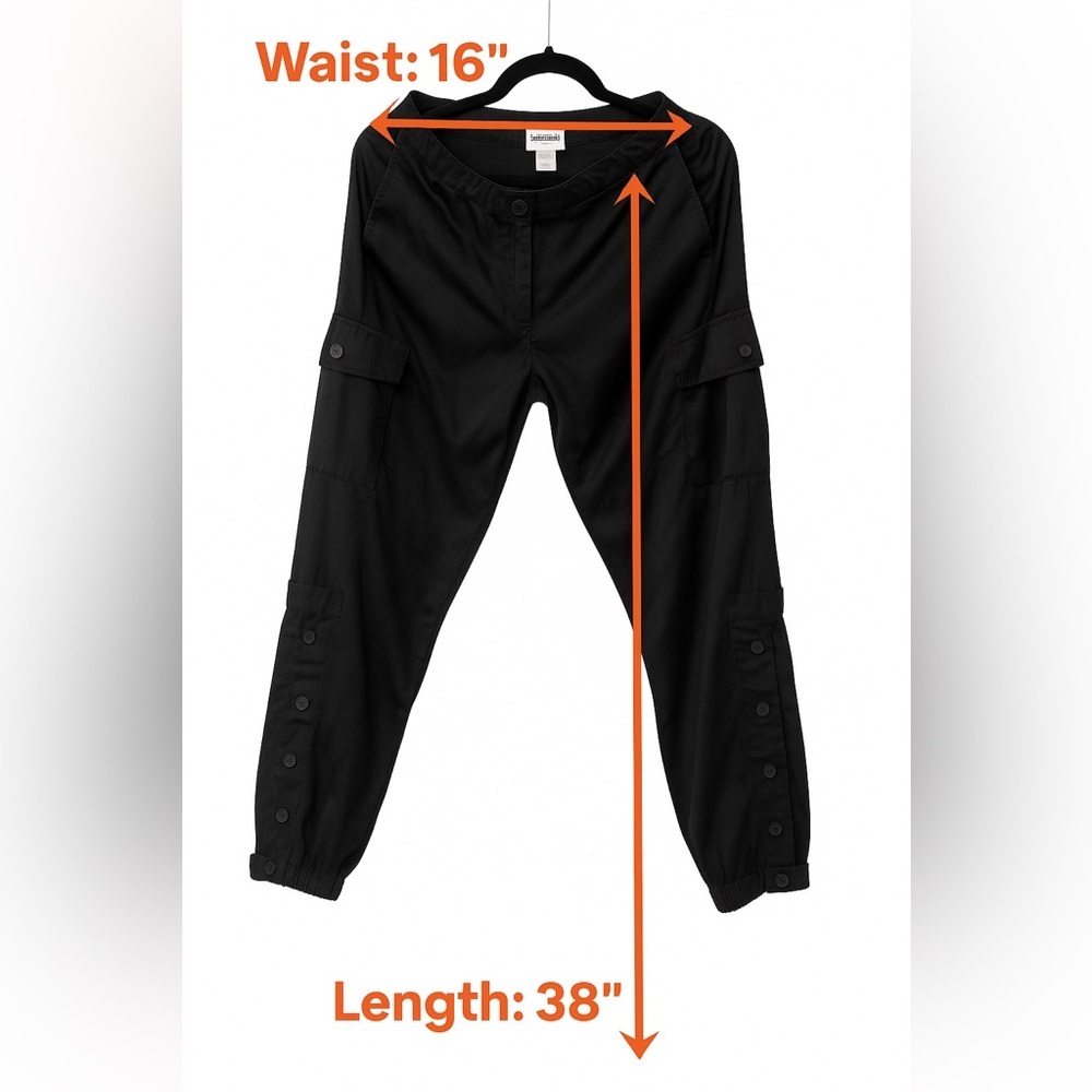 ✨ Chico’s Black Silk-Blend Cargo Jogger Pants Size 0.5 ✨ - Picture 3 of 16